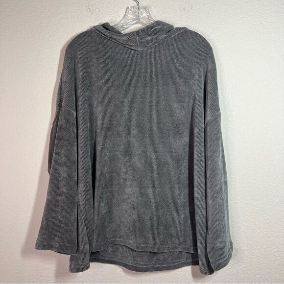 Spring Mercer Gray Cowl Neck Corduroy Pullover Sweater Women's Large - Picture 6 of 7